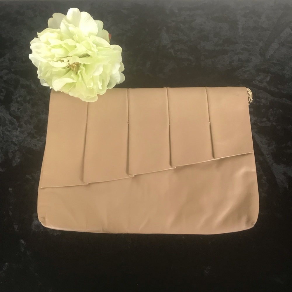 Vintage clutch 80s asymmetrical pleated detail